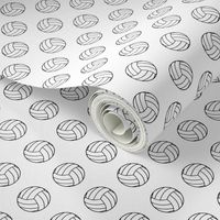 One Inch Black and White Volleyballs on White