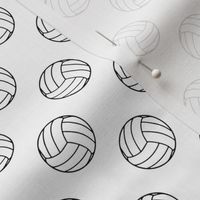 One Inch Black and White Volleyballs on White
