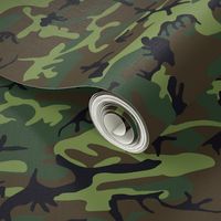  Large Greens, Brown, and Black Military Camouflage (12 inch repeat)