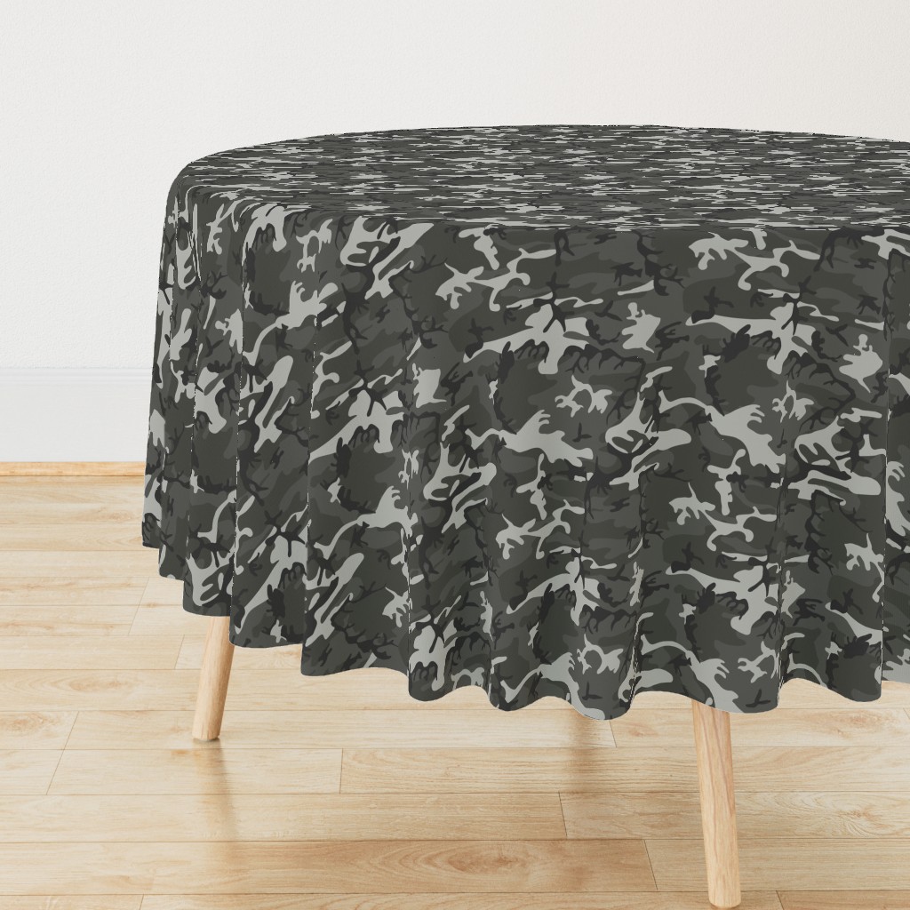 Large Mixed Gray Military Camouflage (12 inch repeat)