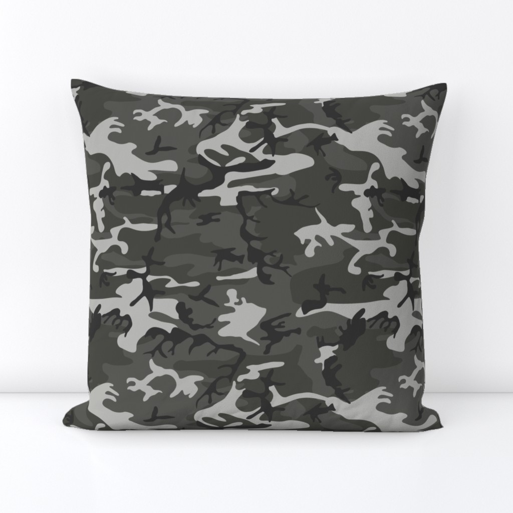 Large Mixed Gray Military Camouflage (12 inch repeat)