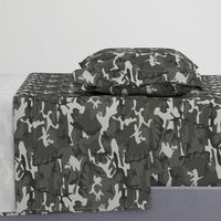 Large Mixed Gray Military Camouflage (12 inch repeat)