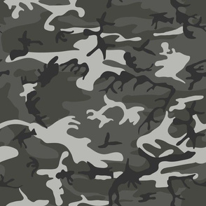 Large Mixed Gray Military Camouflage (12 inch repeat)