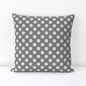 One Inch Black and White Volleyballs on Medium Gray