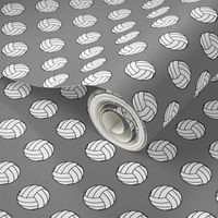 One Inch Black and White Volleyballs on Medium Gray