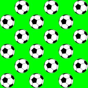 One Inch Black and White Soccer Balls on Lime Green