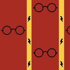 wizard's glasses - red/gold - large