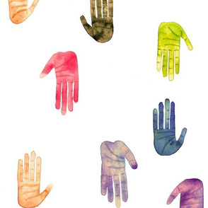 High Five - Colorful Watercolor Hands