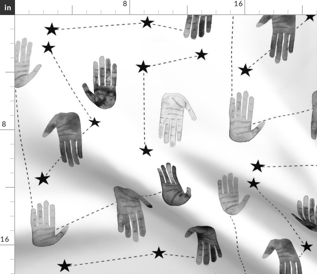 Black and White Magical Hands - Larger Scale