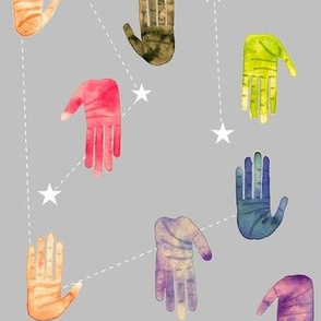 Colorful Watercolor Hands and Stars - Smaller Scale