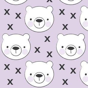 polar bear faces on purple