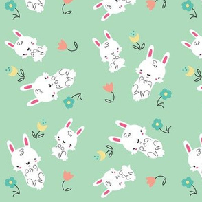 Bunnies and Flowers