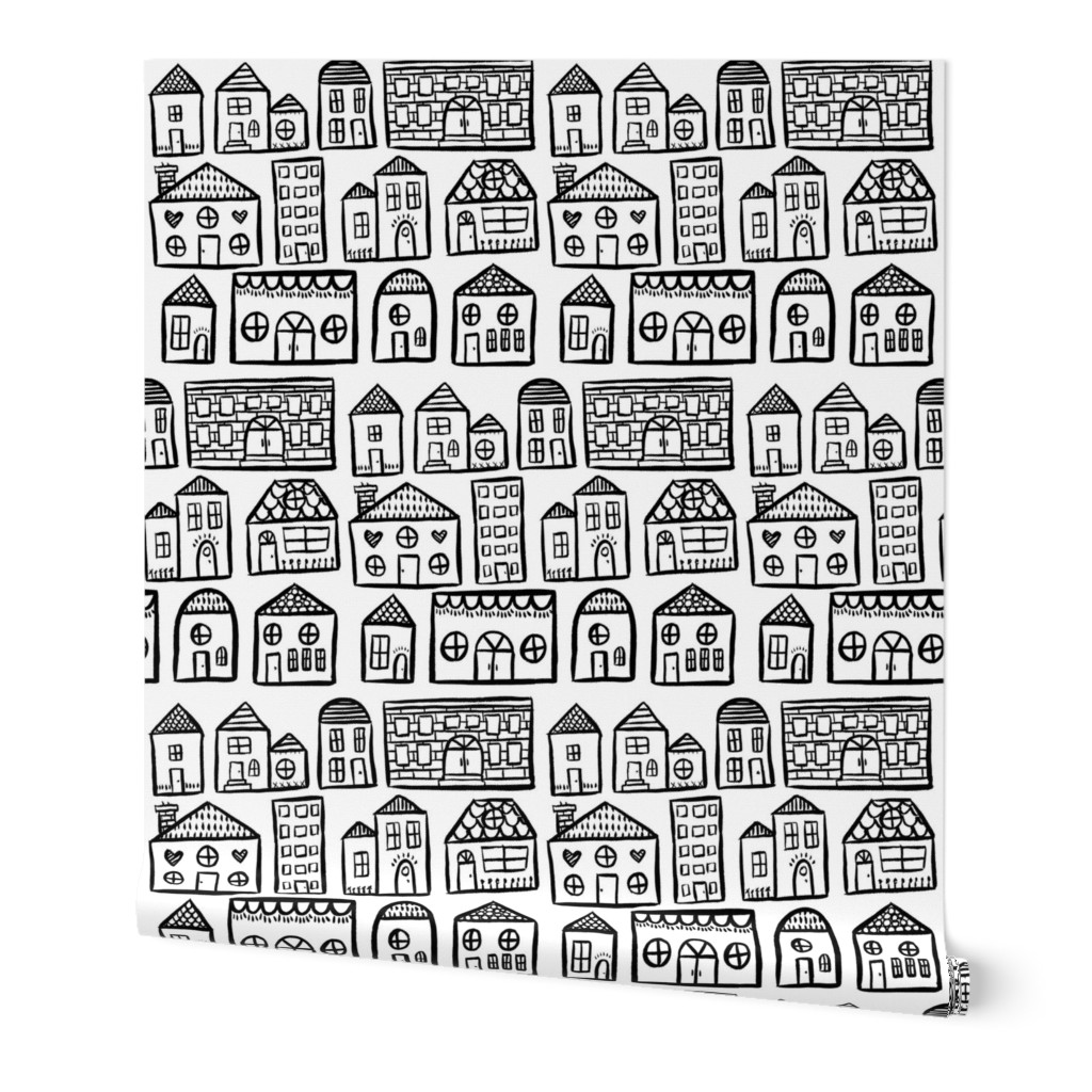 Black and White Houses - Larger Scale