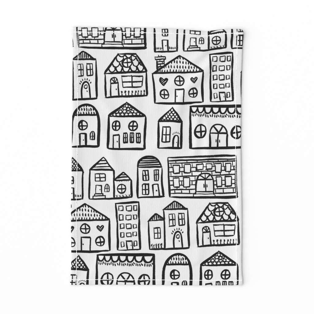 Black and White Houses - Larger Scale