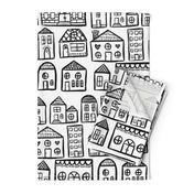 Black and White Houses - Larger Scale