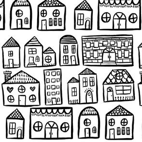 Black and White Houses - Larger Scale