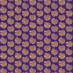 golden apple prints on dark purple