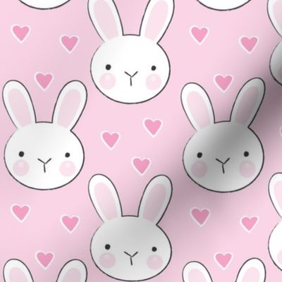 bunny faces on pink