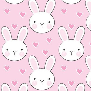 bunny faces on pink
