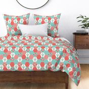 hexagon cheater quilt cactus blanket cactus quilt cute hexies patchwork blanket cheater hexagon blanket coral mint blush cactus florals