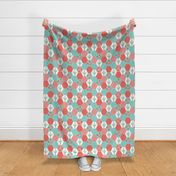 hexagon cheater quilt cactus blanket cactus quilt cute hexies patchwork blanket cheater hexagon blanket coral mint blush cactus florals