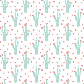 cactus blooms triangles mint and coral cactus flowers florals