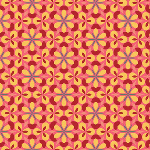 Pink & Red Floral Geometric