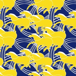 Deco Horses, Yellow and Blue