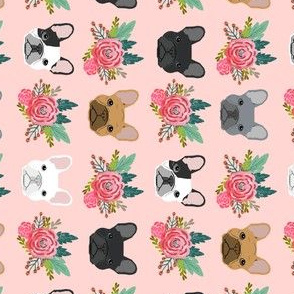 french bulldog flowers railroad girls sweet pink floral dog fabric