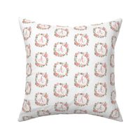 a monogram girls florals floral wreath cute blooms coral pink girls small monogram fabric sweet girls design