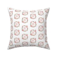 m monogram girls florals floral wreath cute blooms coral pink girls small monogram fabric sweet girls design