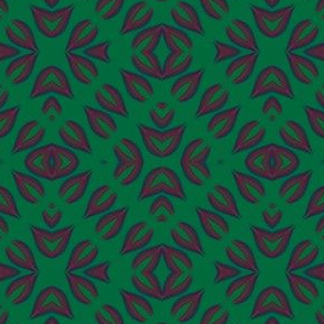 Sangria and Green Square Pattern