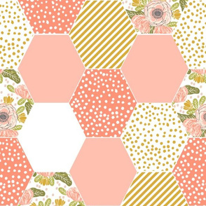 hexagon quilt hexie quilt cheater quilt quitls quilt block blossoms blooms cheater quilt baby blanket