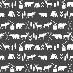 charcoal baby outdoors woodland forest bear moose fabric baby boy nursery baby nursery fabric