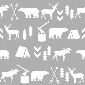 grey outdoors arrows woodland forest fabric baby nursery fabric baby room decor grey simple 