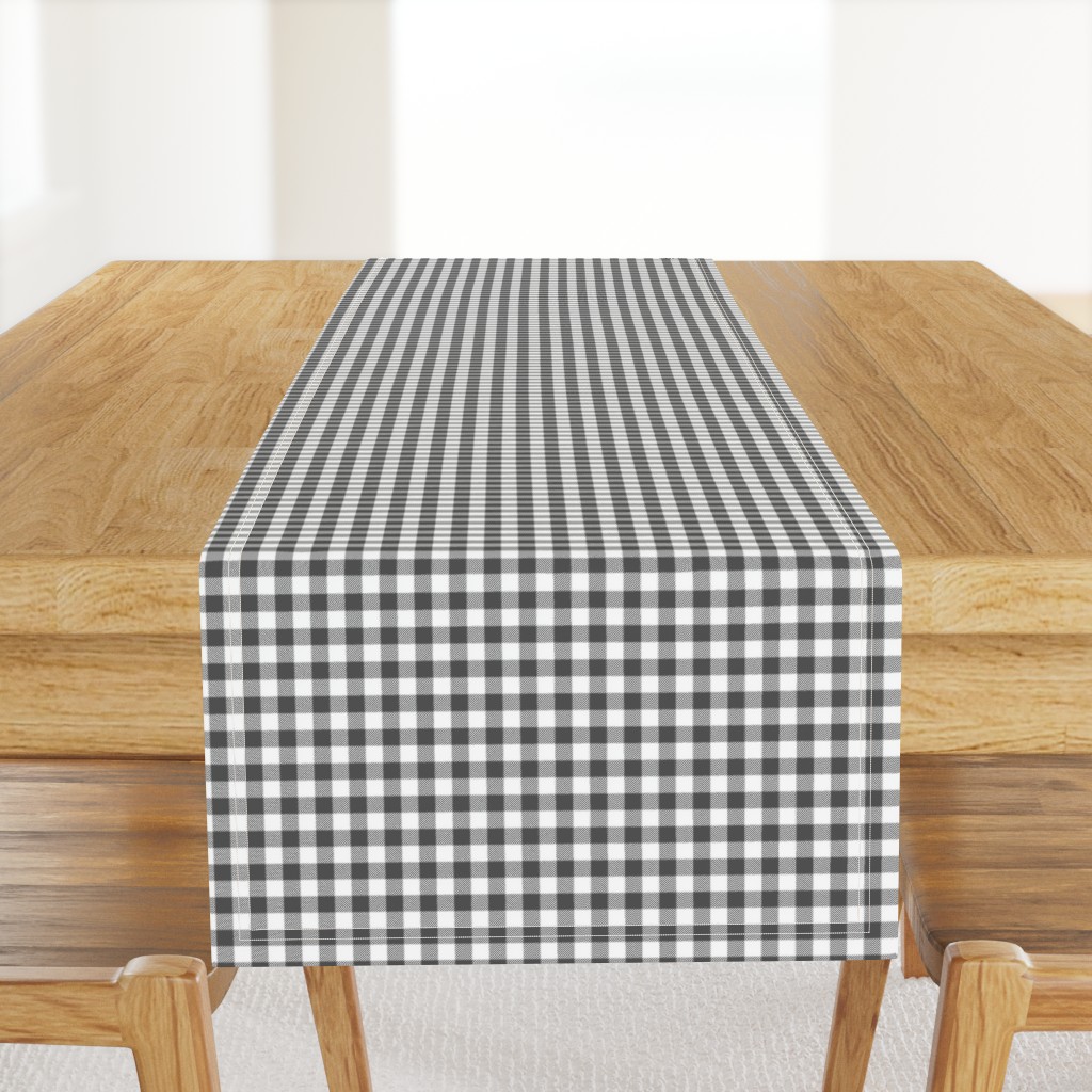 charcoal gingham, charcoal check fabric, check fabric, gingham, tartan, plaid, fabric spoonflower