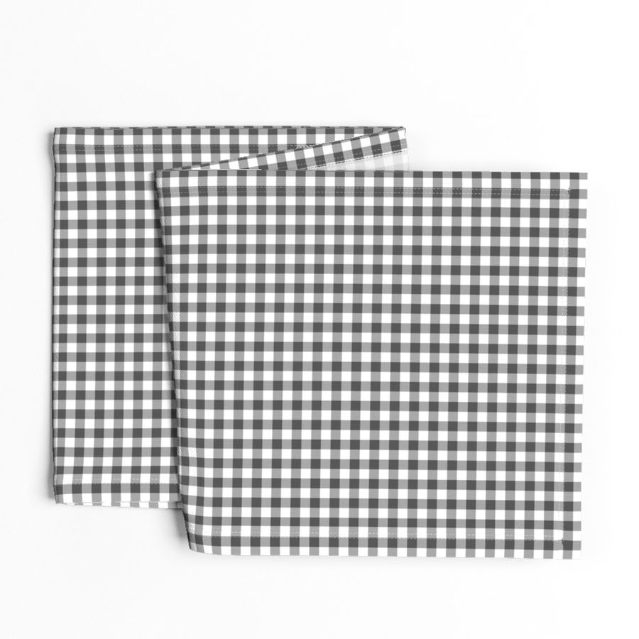 charcoal gingham, charcoal check fabric, check fabric, gingham, tartan, plaid, fabric spoonflower