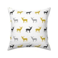 deer mustard and grey deer fabric baby nursery 