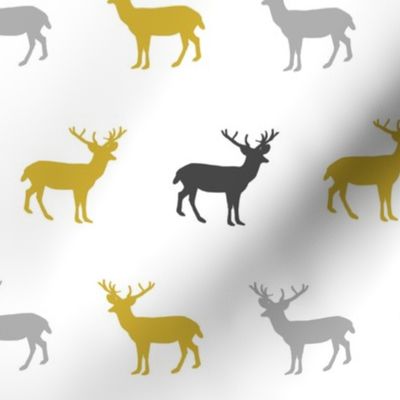 deer mustard and grey deer fabric baby nursery 