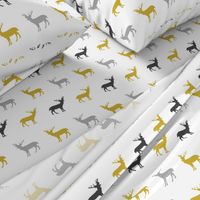 deer mustard and grey deer fabric baby nursery 