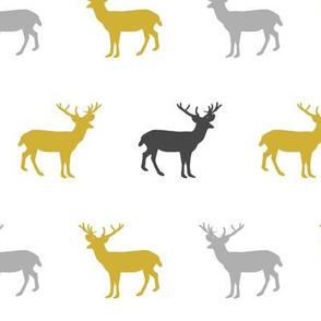 deer mustard and grey deer fabric baby nursery 