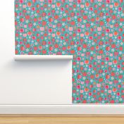 Pink Lady Apple Blossoms - Teal