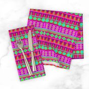 Pink and Lime Aztec Tribal Geometric Bands