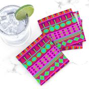 Pink and Lime Aztec Tribal Geometric Bands