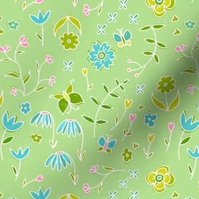 dainty flowers - spring green