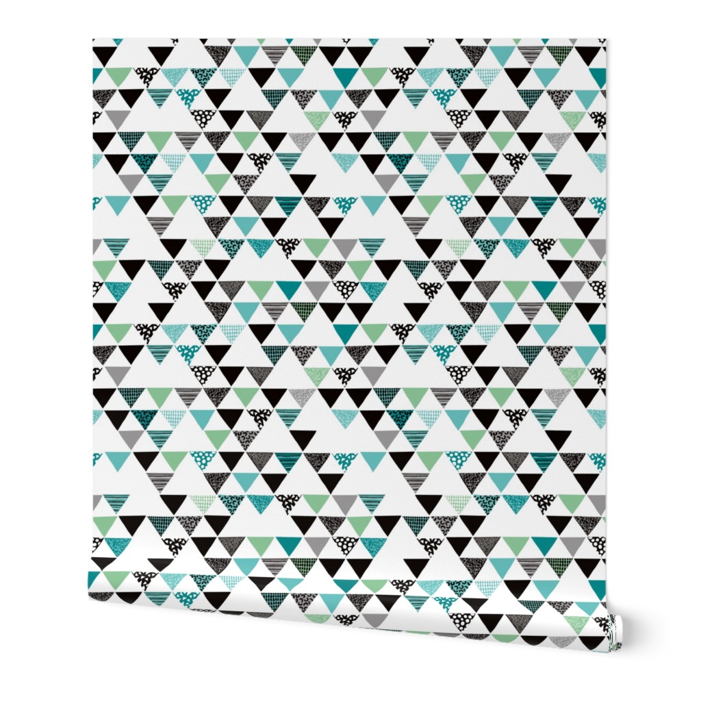 Geometric tribal aztec arrows triangle mint blue