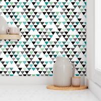 Geometric tribal aztec arrows triangle mint blue