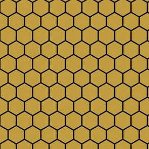 Honeycomb Black on Mustard