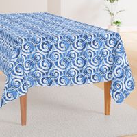 Blue abstract swirls and waves, nautical design