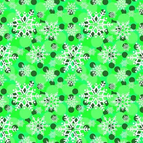 snowflakes in green